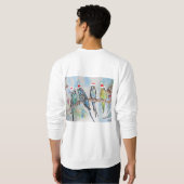 Santa Budgie Christmas Watercolor Painting Bird スウェットシャツ (裏面フル)