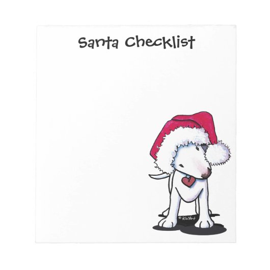 Santa Bull Terrierメモ帳 ノートパッド (正面)