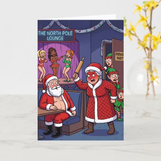 Santa Busted カード (黄色い花)