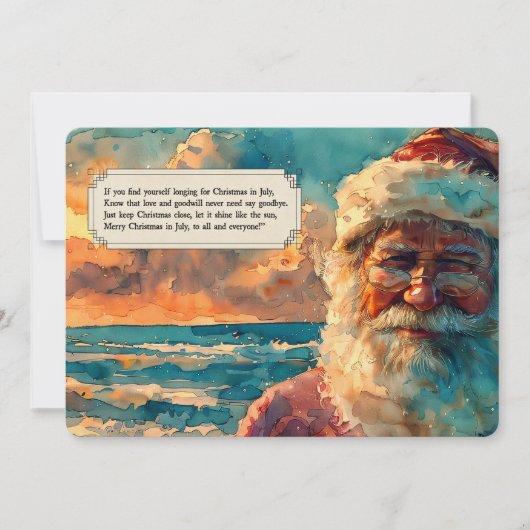 Santa by the Sea – Christmas in July Holiday Card  シーズンカード (正面)