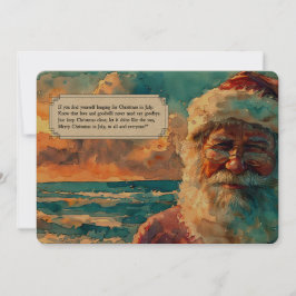 Santa by the Sea – Christmas in July Holiday Card  シーズンカード