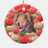 Santa Cap初めてのクリスマス写真 セラミックオーナメント (裏面)