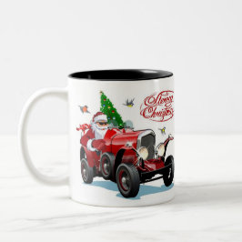 Santa car Mug ツートーンマグカップ
