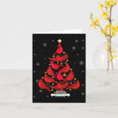 Santa Cardinal Bird Christmas Tree Christmas Light カード (黄色い花)