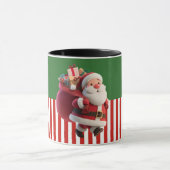 Santa Carrying Gift Sack Illustration マグカップ (中央)