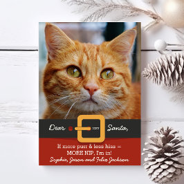 Santa CatおもしろいよりPurr Less His写真 シーズンカード