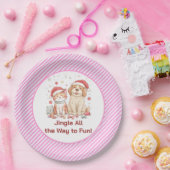 Santa Cat and Dog Friends ペーパープレート (パーティー)