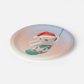 Santa Cat: Bao Bao in Christmas Stocking Art ペーパープレート (アングル)