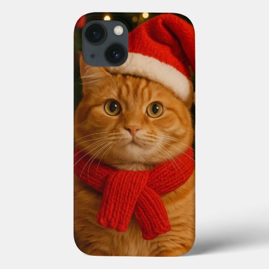 Santa Cat iPhone 13 Case Case-Mate iPhoneケース (裏面)