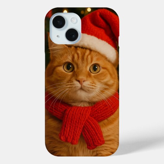 Santa Cat iPhone 15 Case Case-Mate iPhoneケース (裏面)