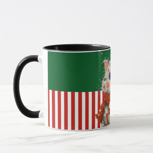 Santa Cat with Cocoa Mug マグカップ (左)