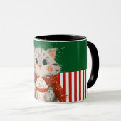 Santa Cat with Cocoa Mug マグカップ (正面右)