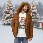 Santa Caught Stealing Cookies Funny Cartoon  Tシャツ