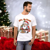 Santa Caught Stealing Cookies Funny Cartoon  Tシャツ