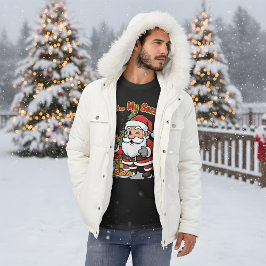 Santa Caught Stealing Cookies Funny Cartoon  Tシャツ