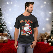 Santa Caught Stealing Cookies Funny Cartoon Tシャツ
