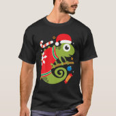 Santa Chameleon Funny Cool Christmas Gift Tシャツ (正面)