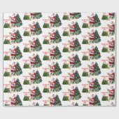 Santa Checking氏のリストをカスタマイズした子どもの名前 ラッピングペーパー (フラット)