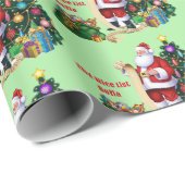 Santa Checking His List Personalize Child's Name W ラッピングペーパー (ロールコーナー)