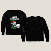 Santa Checking List Funny Comic Tee (デザイン 正面&背面)