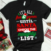 Santa Checksリストまでのすべてのおもしろいとゲいけなーム Tシャツ
