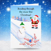 Santa Cheering Snowman Bowling カード