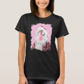 Santa Chewing Pink Bubble Gum Christmas Tシャツ (正面)