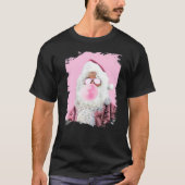 Santa Chewing Pink Bubble Gum Christmas Tシャツ (正面)