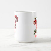 Santa chic Monogram initial V merry Christmas  コーヒーマグカップ (中央)