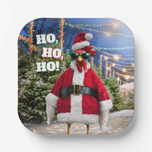 Santa Chicken ペーパープレート (正面)