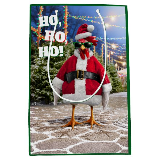 Santa Chicken ミディアムペーパーバッグ (正面)