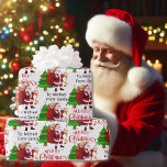Santa Child's Name Merry Christmasより ラッピングペーパー<br><div class="desc">お子様の名前または新しいメッセージ全体を追加する。サンタクロースのメリークリスマス</div>