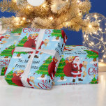Santa Child's Name Merry Christmas Wrapingから ラッピングペーパー<br><div class="desc">お子様の名前または新しいメッセージ全体を追加する。サンタクロースのメリークリスマス</div>