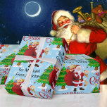 Santa Child's Name Merry Christmas Wrapingから ラッピングペーパー<br><div class="desc">お子様の名前または新しいメッセージ全体を追加する。サンタクロースのメリークリスマス</div>