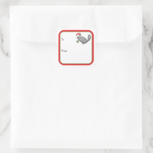 Santa Chinchilla  スクエアシール (バッグ)