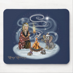 Santa Chris & Wilbur Fireside Friendsマウスパッド マウスパッド