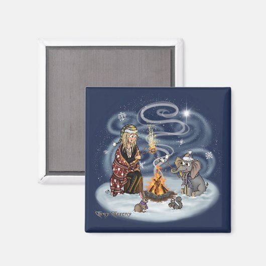 Santa Chris & Wilbur Fireside Friends Magnet マグネット (正面/裏面)