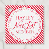 Santa Christmasの承認を受けたニースリスト会員 フェイバータグ (正面)