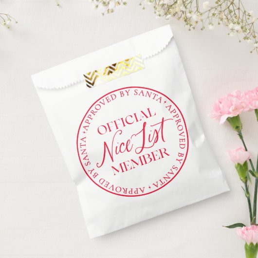 Santa Christmasの承認を受けたニースリスト会員 フェイバーバッグ (封をした状態)