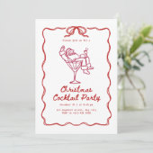 Santa Christmas cocktail party, fun modern 招待状 (スタンド正面)