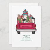 Santa Christmas Cookie Truck Christmasのパーソナライズ シーズンカード (正面/裏面)