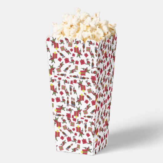Santa Christmas Elves popcorn boxes フェイバーボックス (はじけた状態)