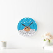 Santa Christmas Gnome Winter Hat Beard Sweater ラウンド壁時計 (ホーム)