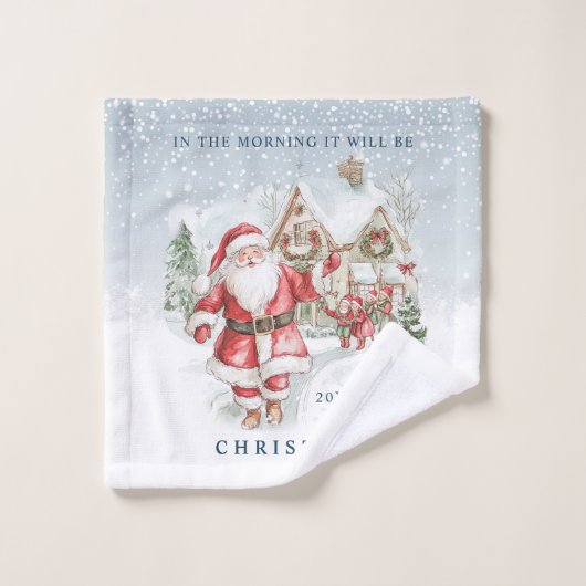 Santa Christmas House Kids Towel ウォッシュタオル (ウォッシュタオル)