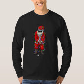 Santa Christmas Lights Playing Golf  Tシャツ (正面)