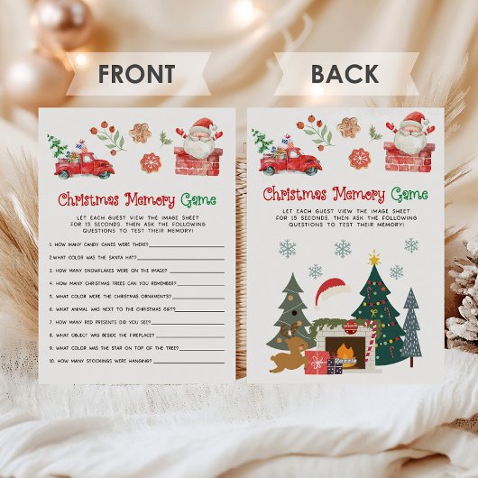 Santa Christmas Memory Game シーズンカード