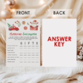 Santa Christmas Scattegories Game シーズンカード