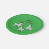 Santa Christmas sheep country home Holiday party ペーパープレート (アングル)