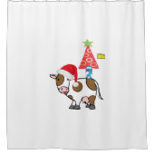 Santa Christmas Shower Curtain Milk Cheese Country シャワーカーテン (正面)