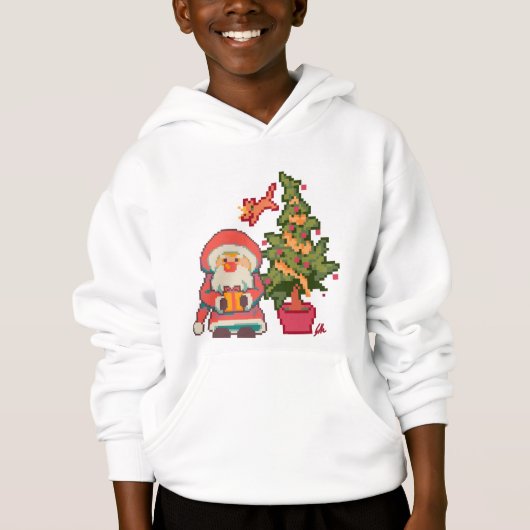 Santa,, Christmas tree, cat Pixelart, Pixel Art  (正面)